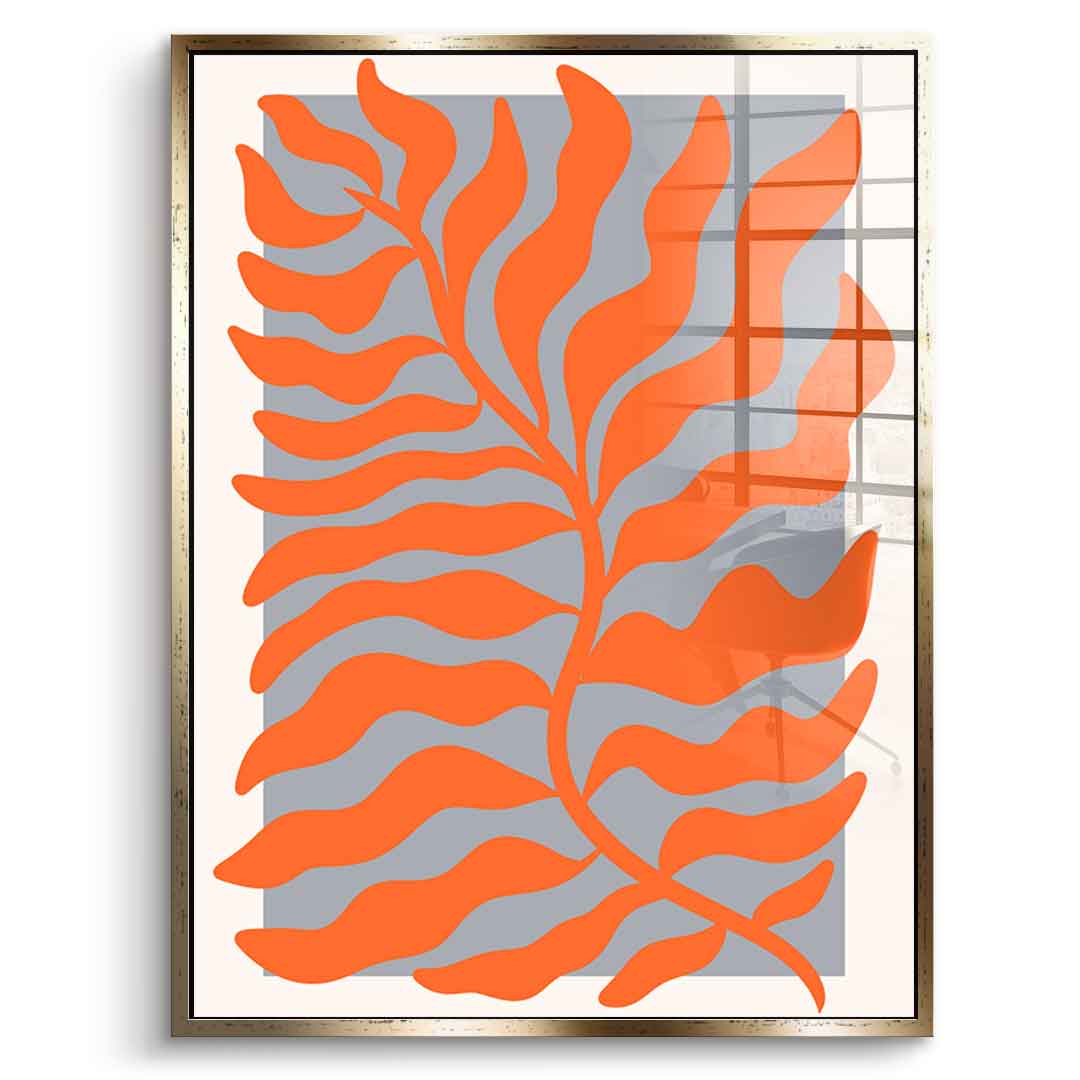 Orange leaves - acrylic glass