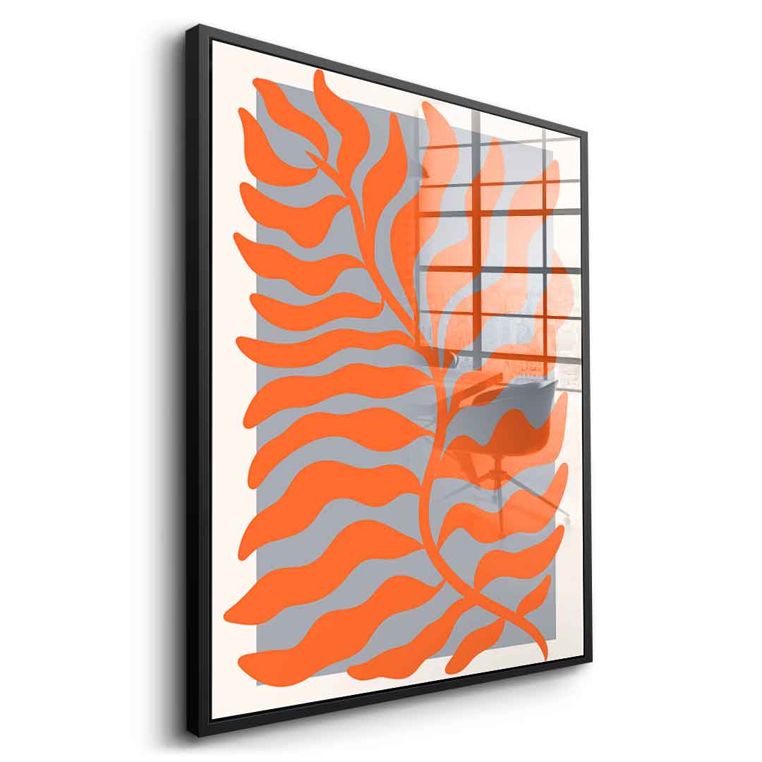 Orange leaves - Acrylic glass