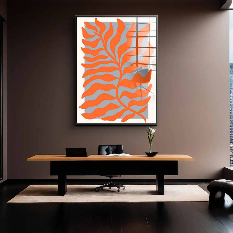 Orange leaves - acrylic glass