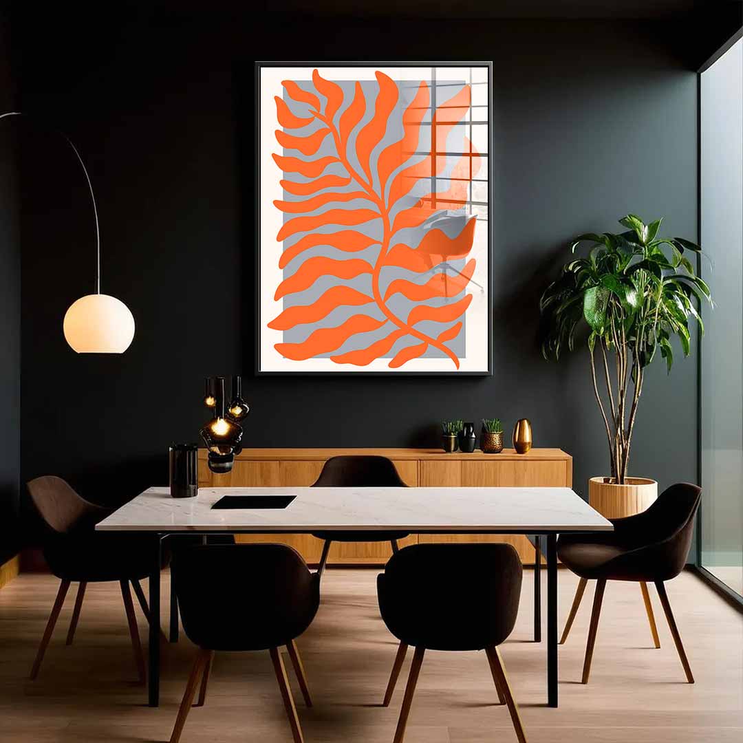 Orange leaves - Acrylic glass