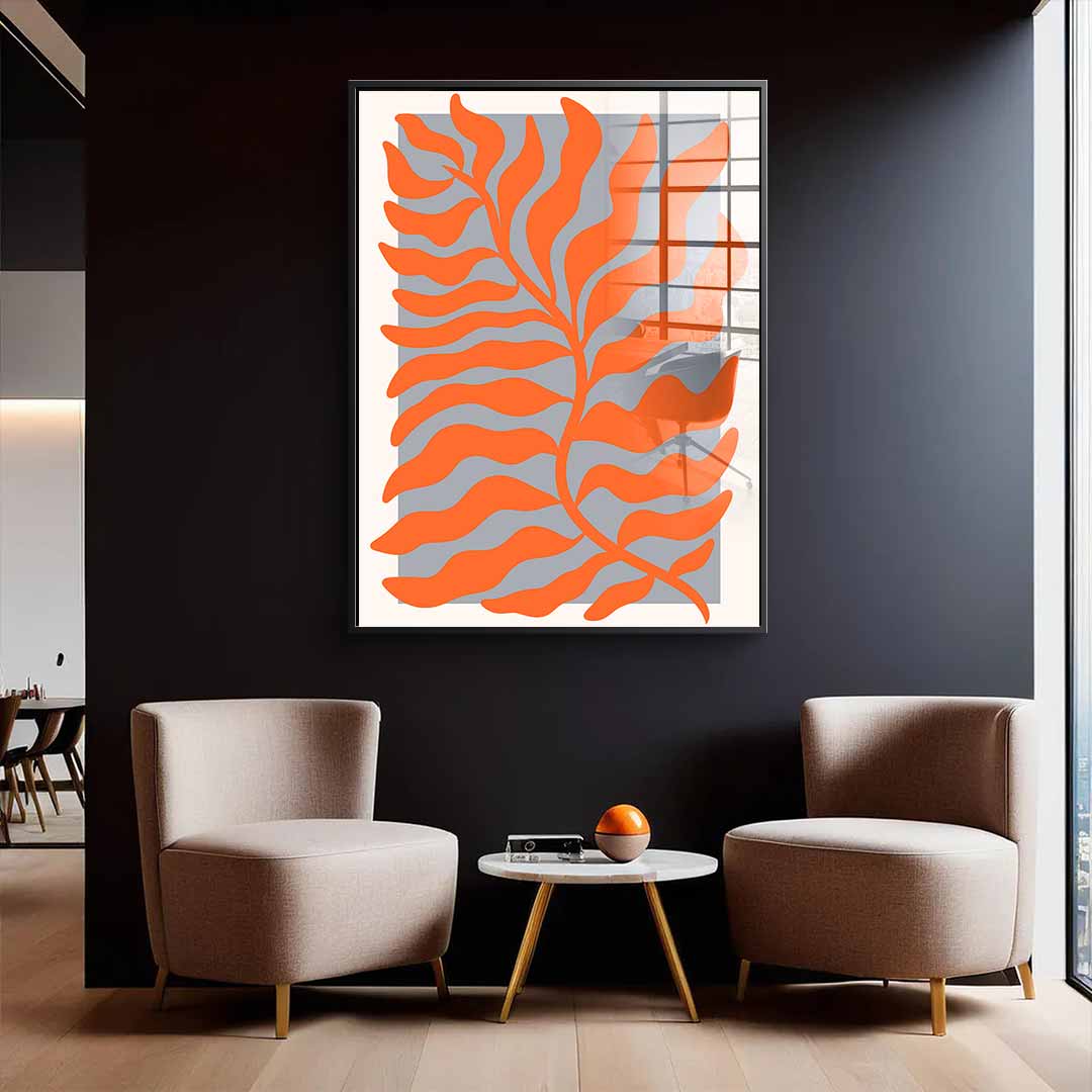 Orange leaves - acrylic glass