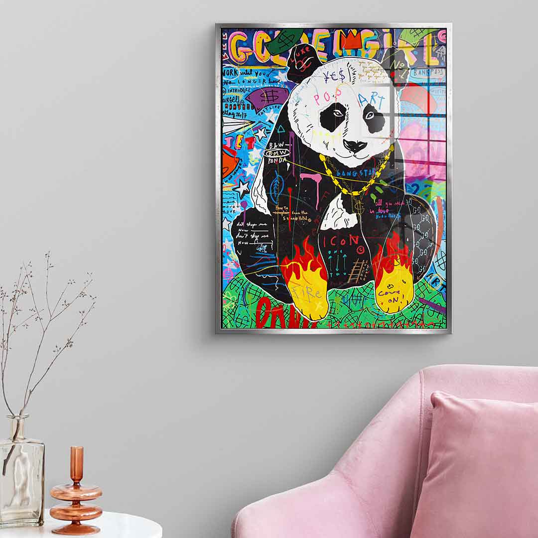 Panda Fire - Acrylglas