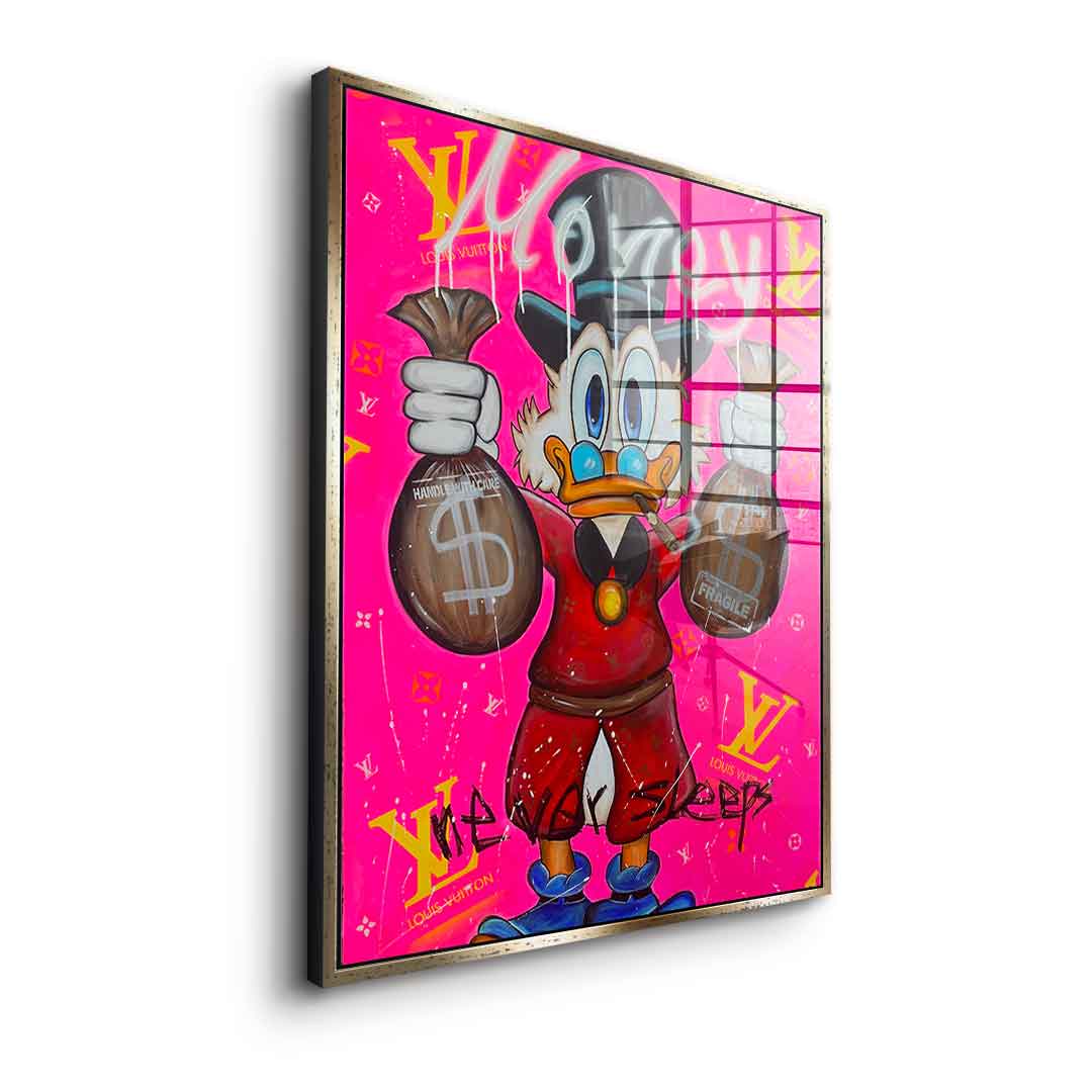 Pink Money Never Sleeps - Acrylic Glass