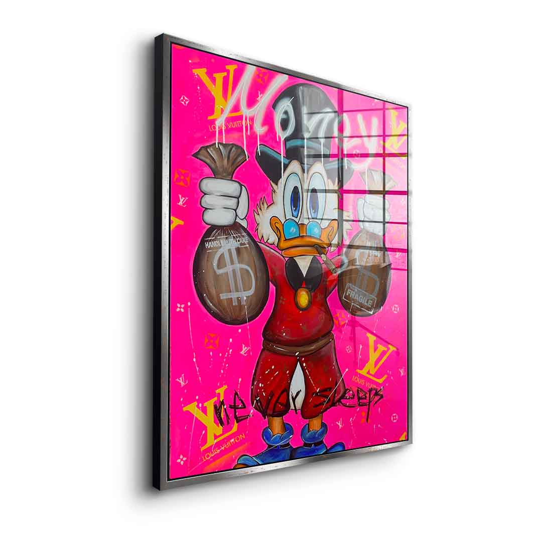 Pink Money Never Sleeps - Acrylic Glass