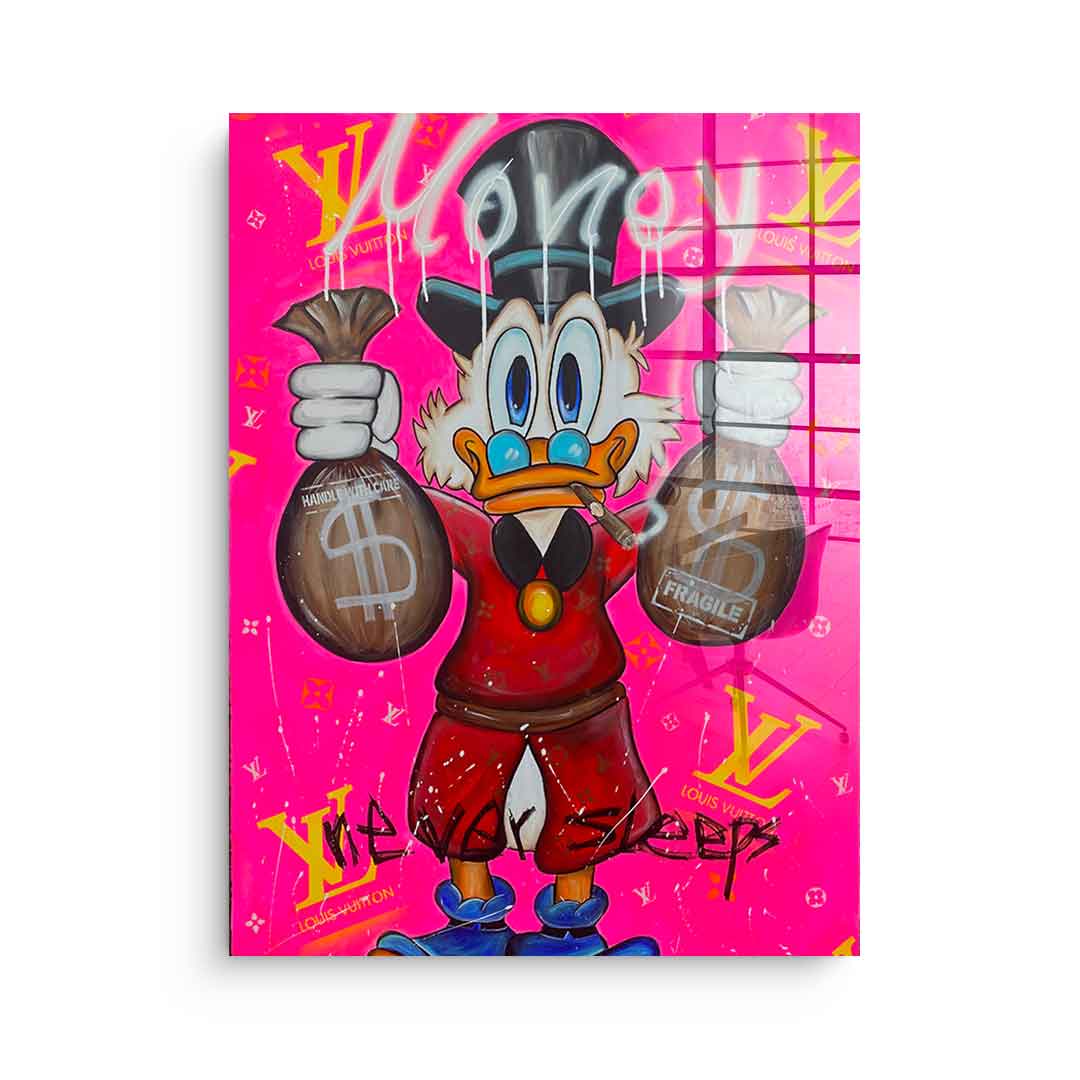 Pink Money Never Sleeps - Acrylic Glass