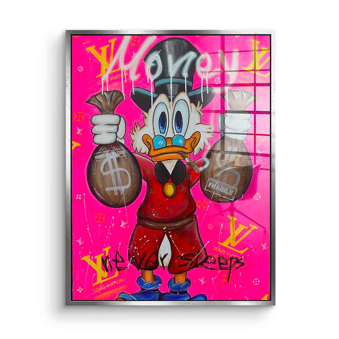 Pink Money Never Sleeps - Acrylic Glass