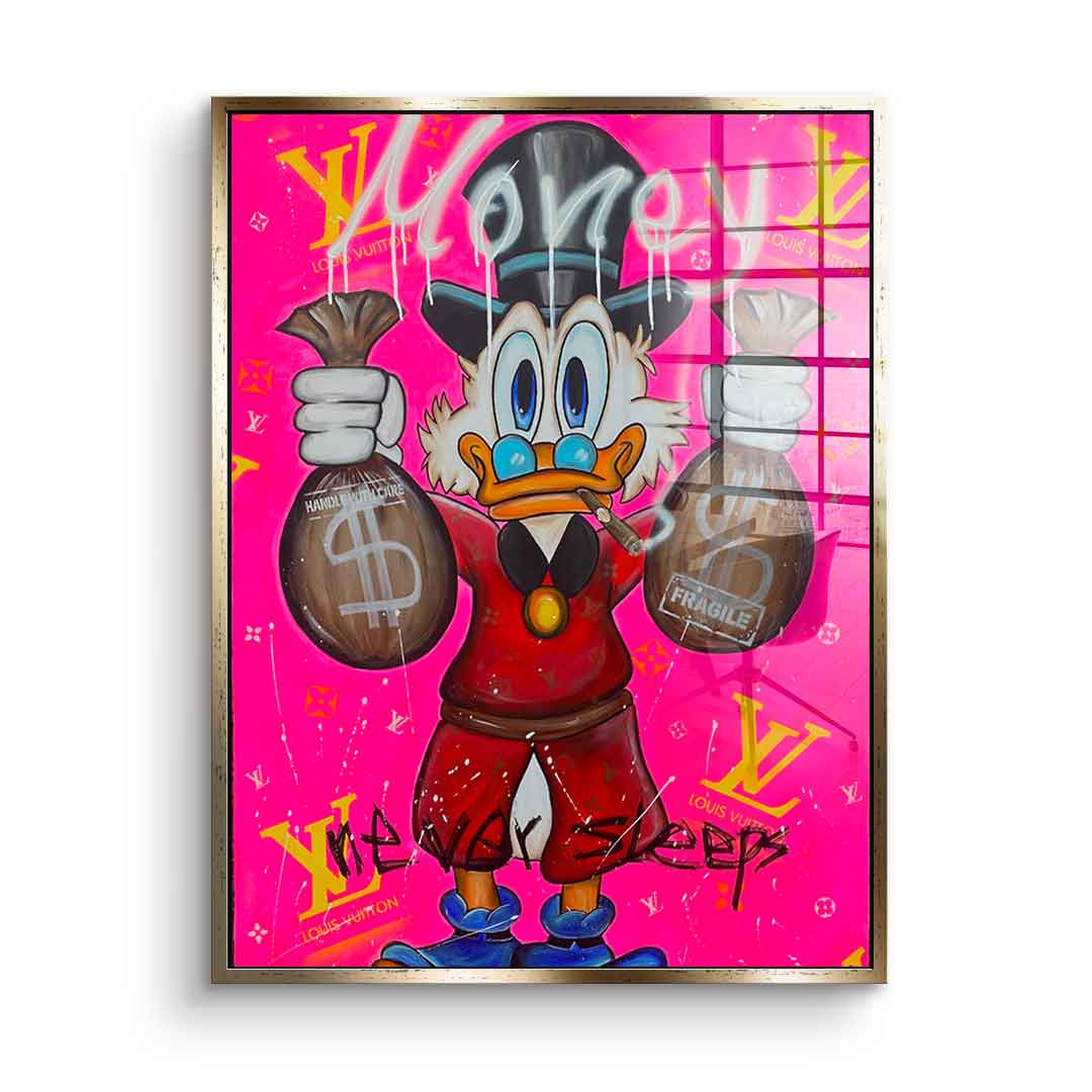 Pink Money Never Sleeps - Acrylic Glass