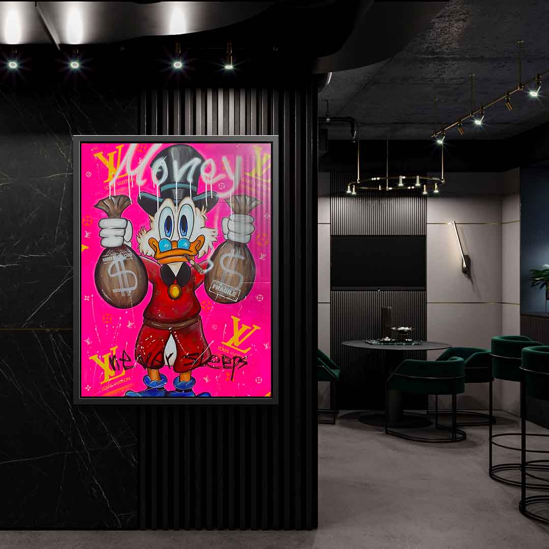 Pink Money never sleeps - Acrylglas