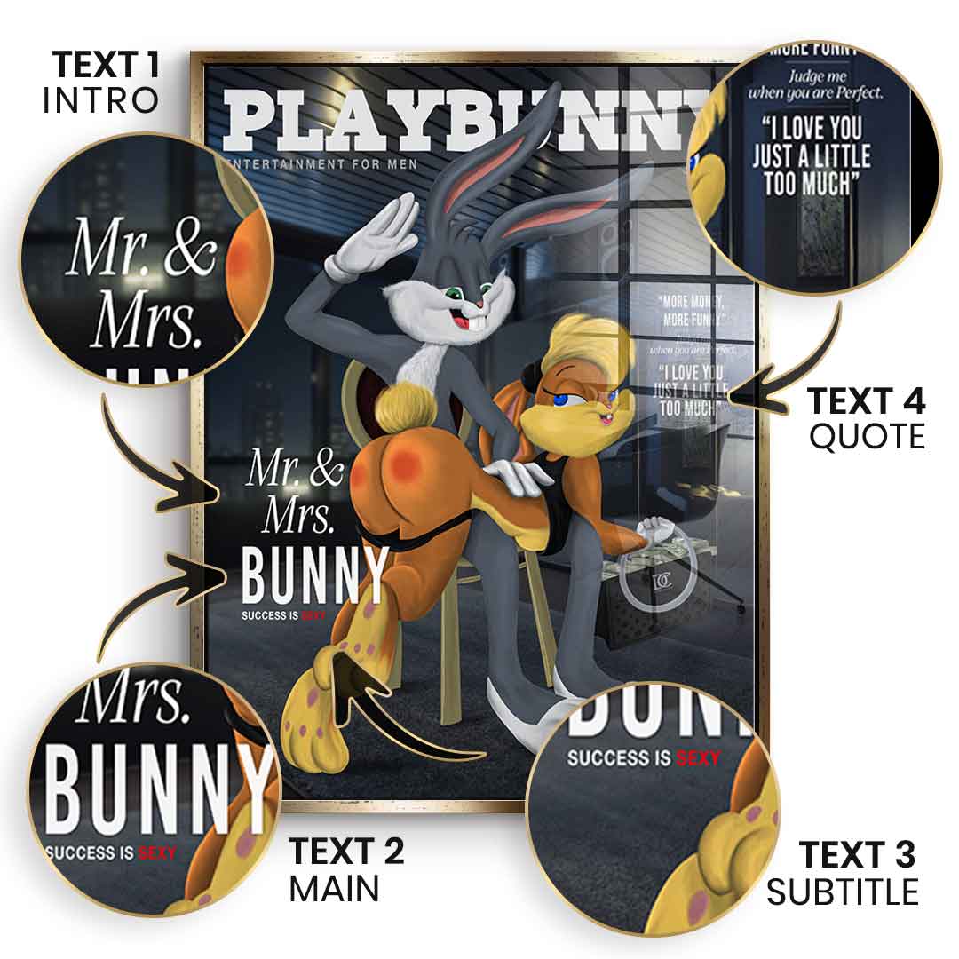 Playbunny personalized - acrylic glass