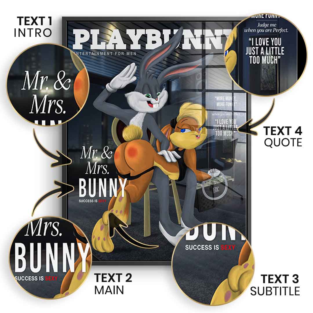 Playbunny personalized - acrylic glass