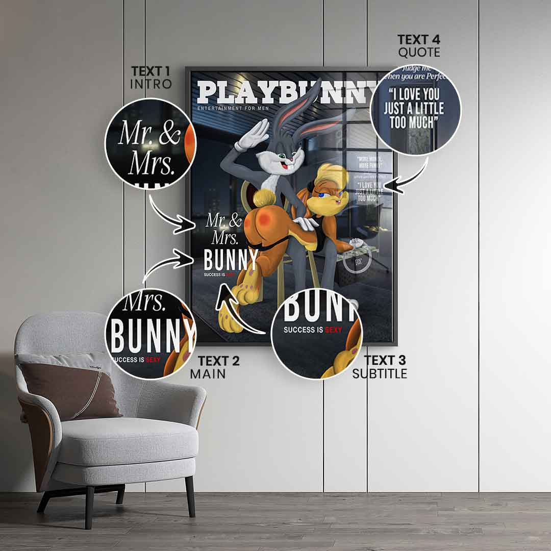 Playbunny personalized - acrylic glass