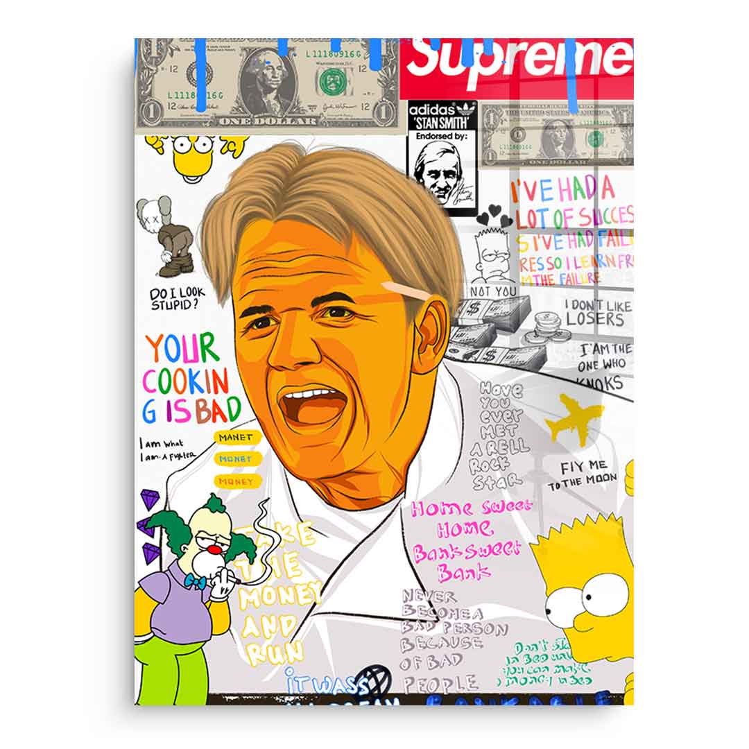 Acrylic Glass Art Ramsay Gordon Pop Art Portrait Wall Art