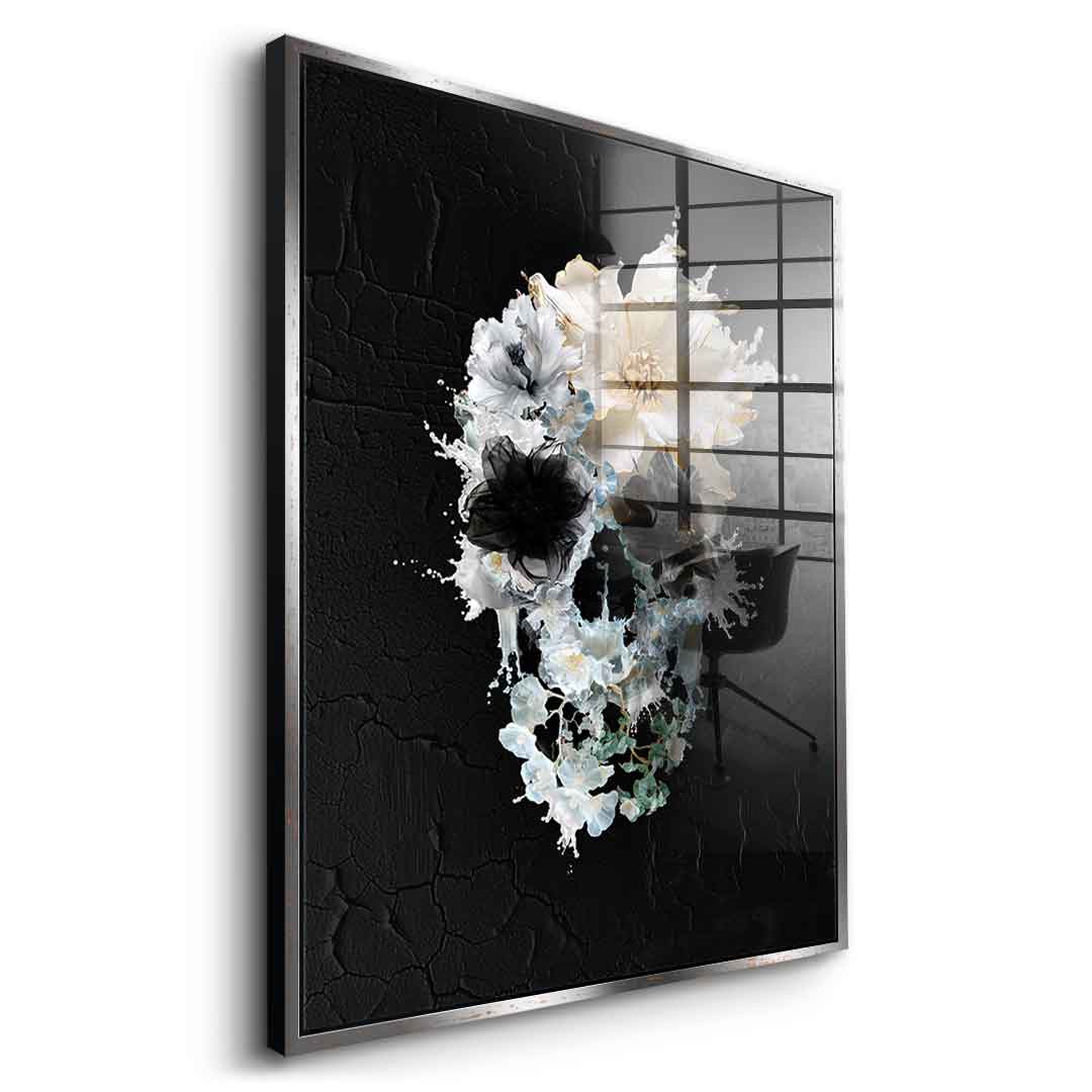 Splash Floral Skull - Acrylic Glass