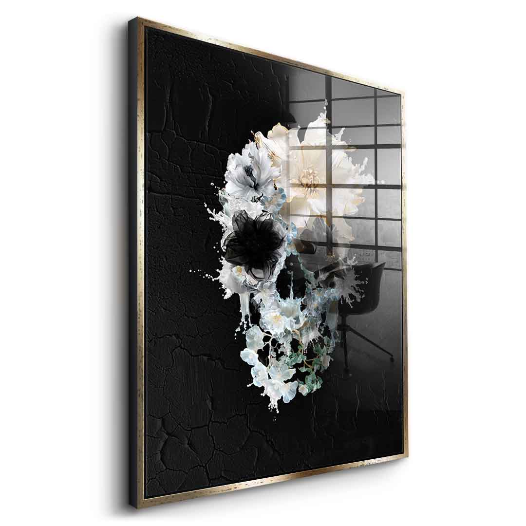 Splash Floral Skull - Acrylic Glass