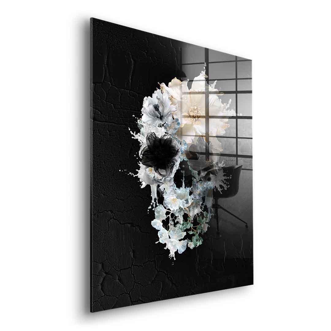 Splash Floral Skull - Acrylic glass