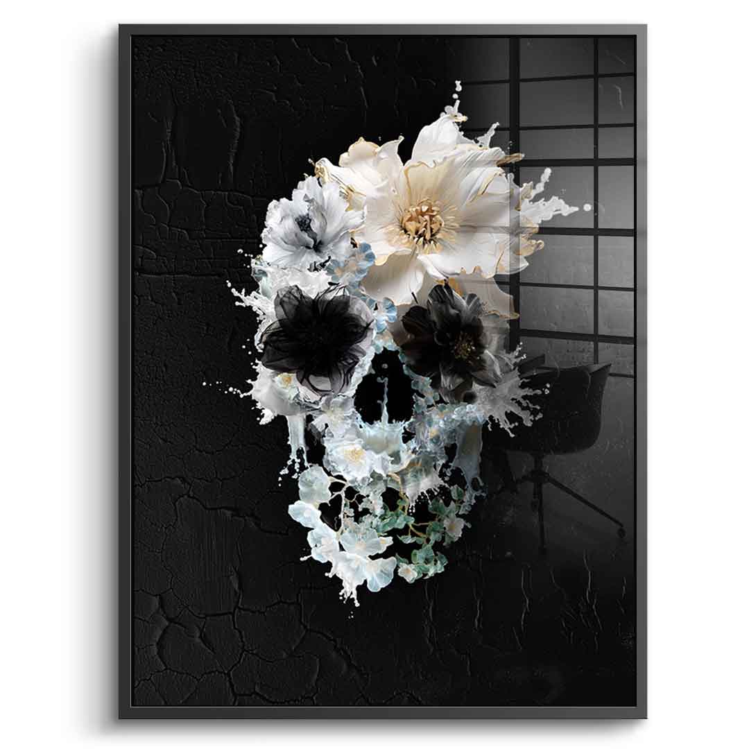 Splash Floral Skull - Acrylic Glass