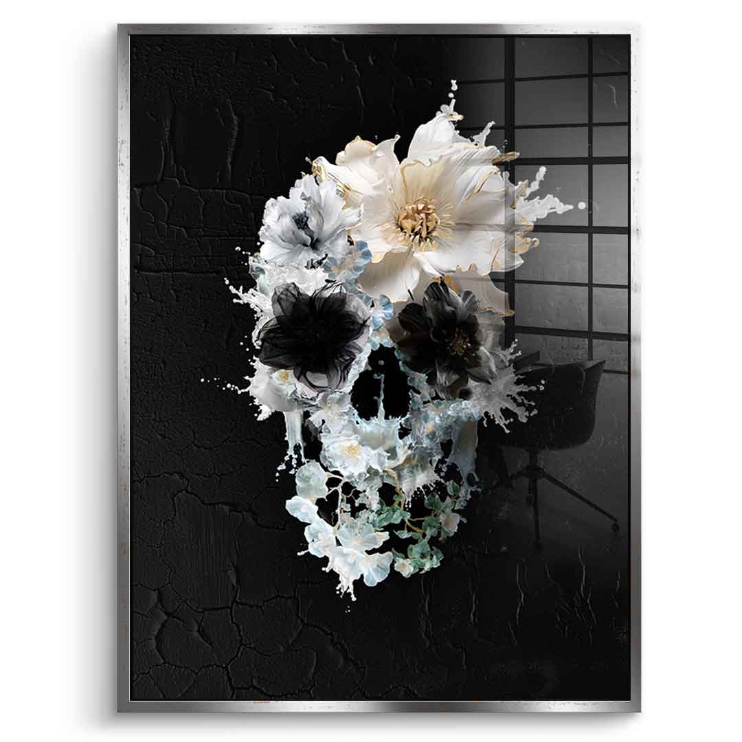 Splash Floral Skull - Acrylic Glass