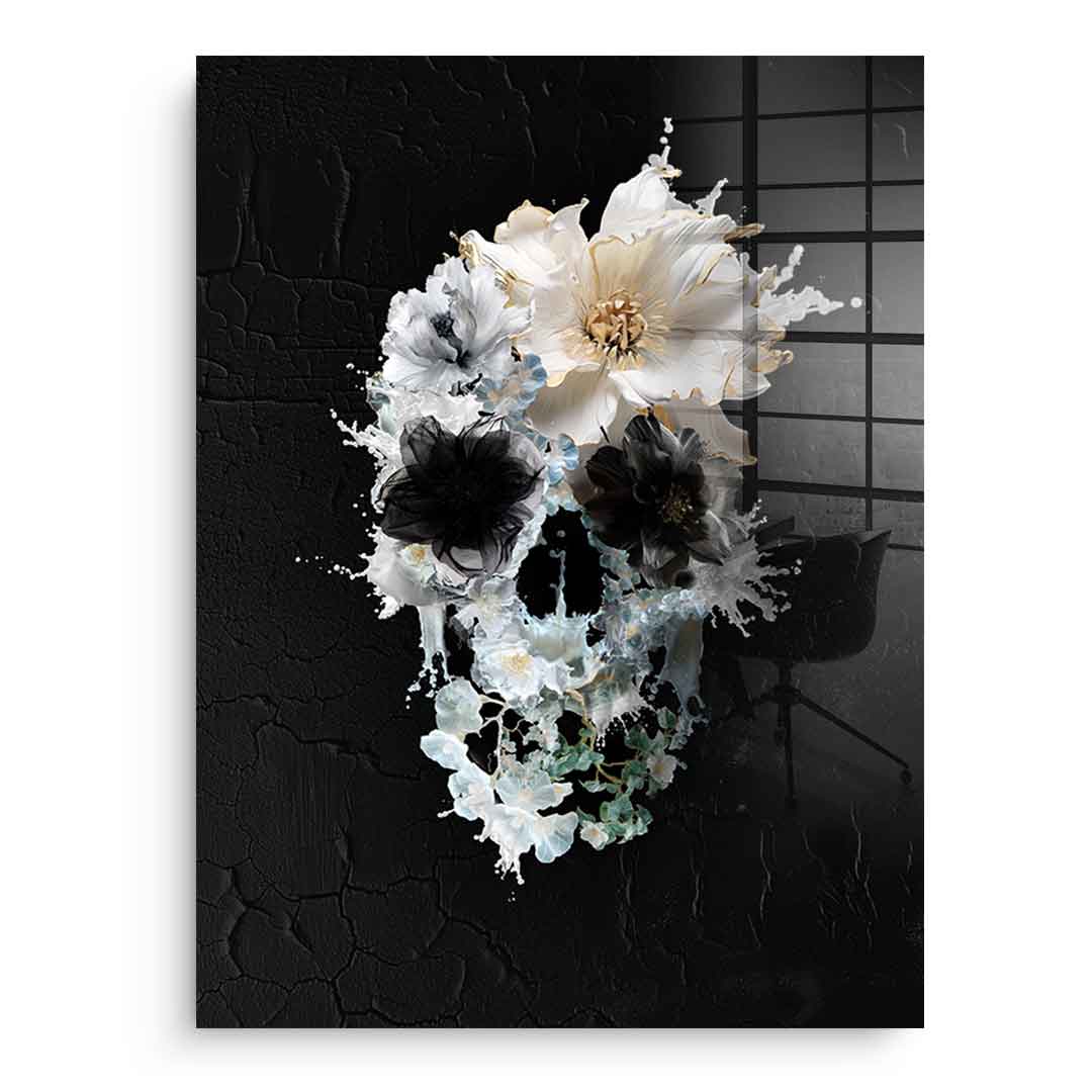 Splash Floral Skull - Acrylic Glass
