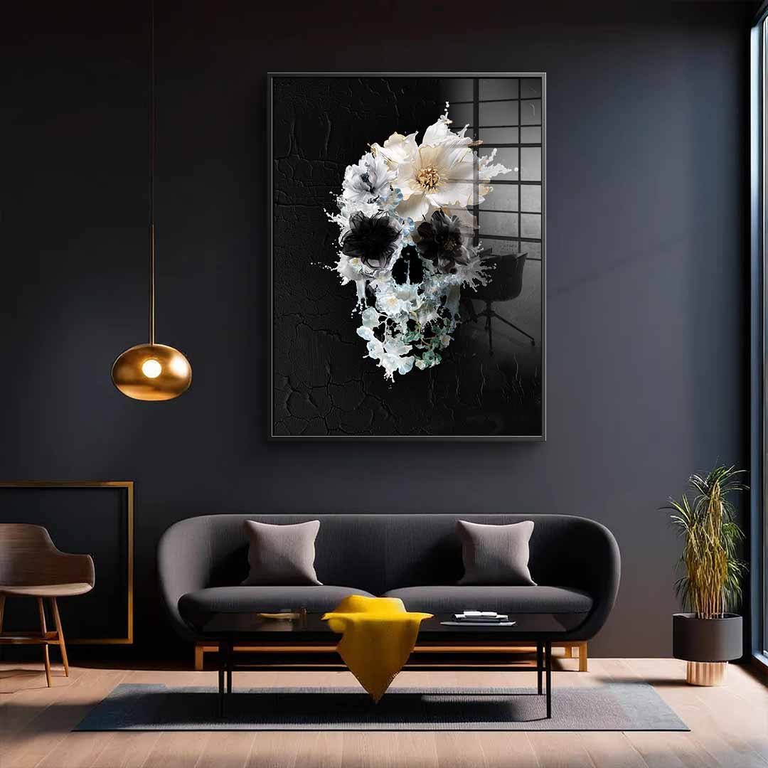 Splash Floral Skull - Acrylic Glass