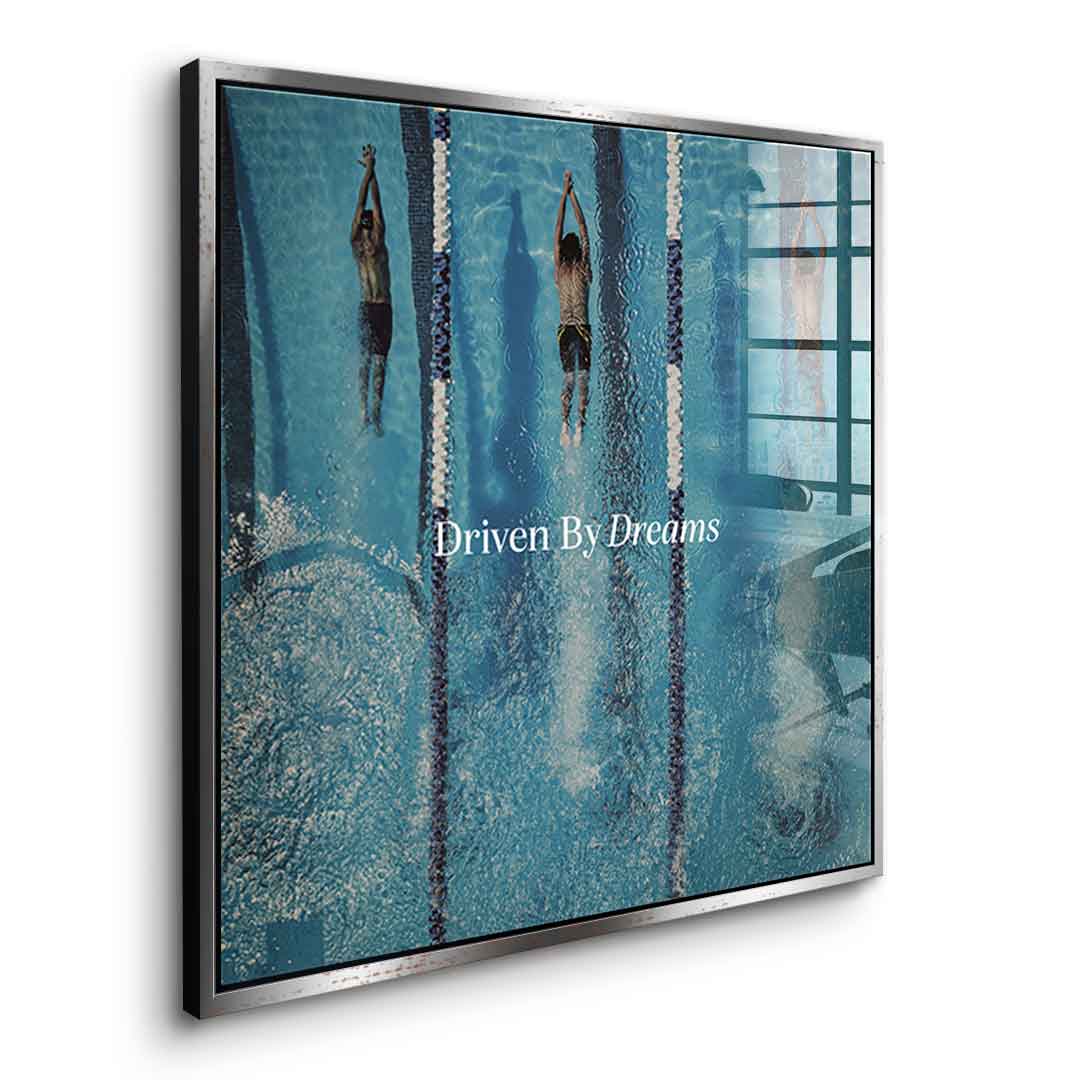 Driven by dreams #Swiming - Square Edition - <tc>Acrylic Glass Art</tc>