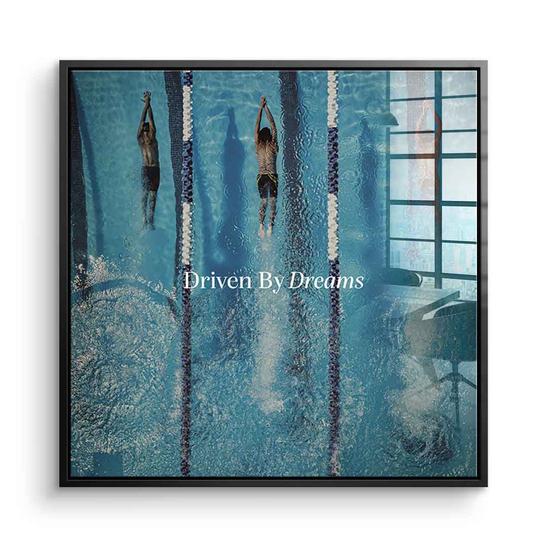 Driven by dreams #Swiming - Square Edition - Acrylic glass print
