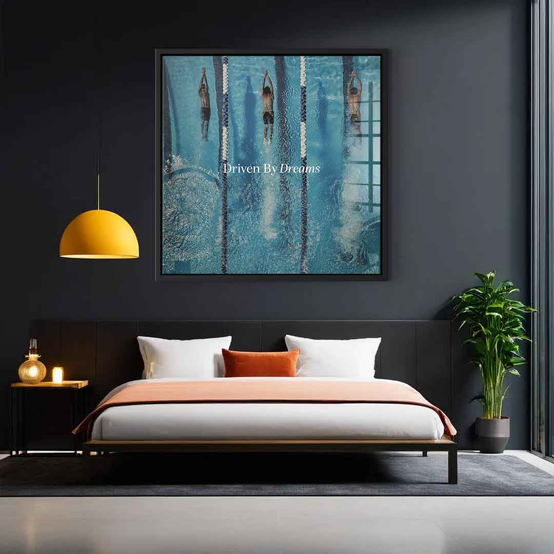 Driven by dreams #Swiming - Square Edition - Acrylic glass print