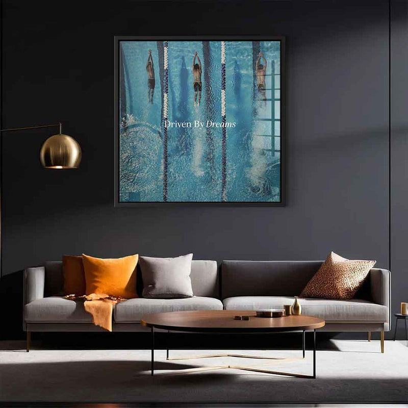 Driven by dreams #Swiming - Square Edition - Acrylic Glass Art