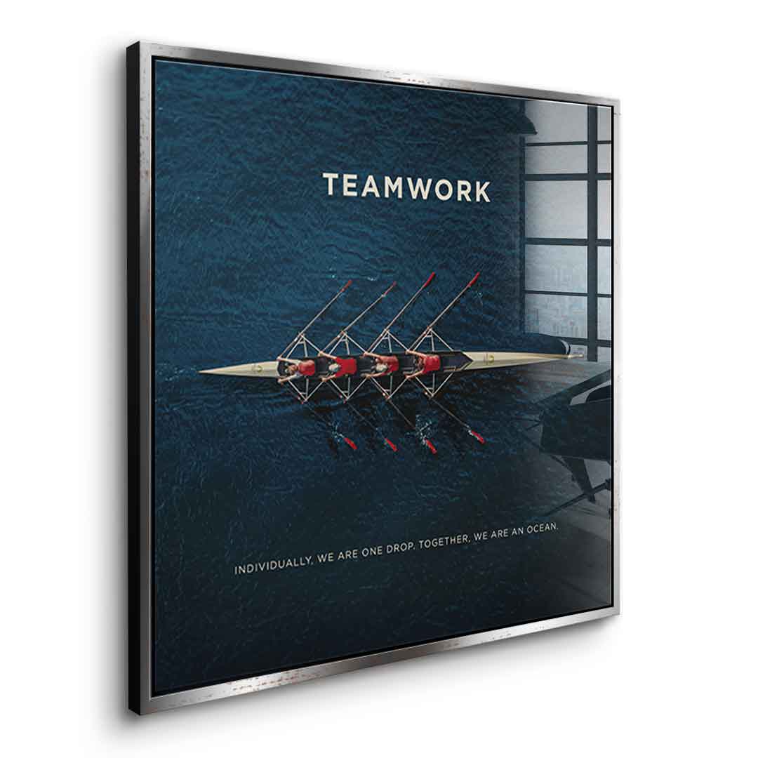 Teamwork #Rowing - Square Edition - Acrylic Glass