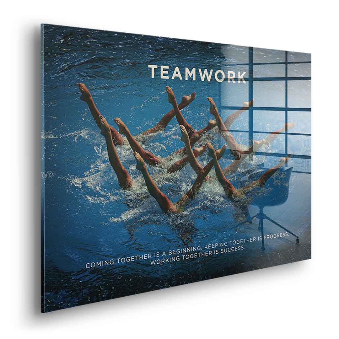 Teamwork #schwimmen - acrylic glass