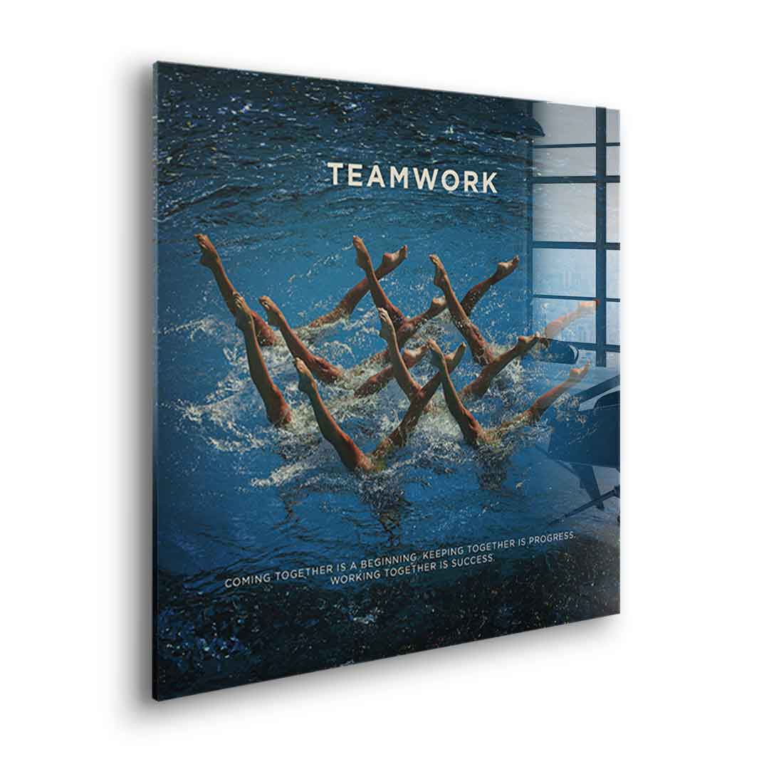 Teamwork #schwimmen - square edition - acrylic glass