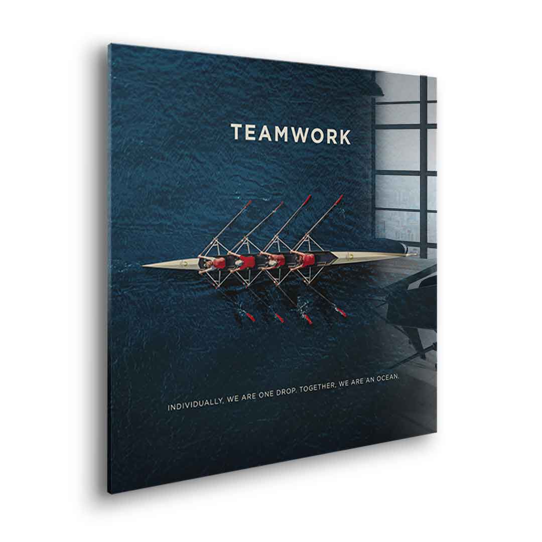 Teamwork #Rudern - square edition - acrylic glass