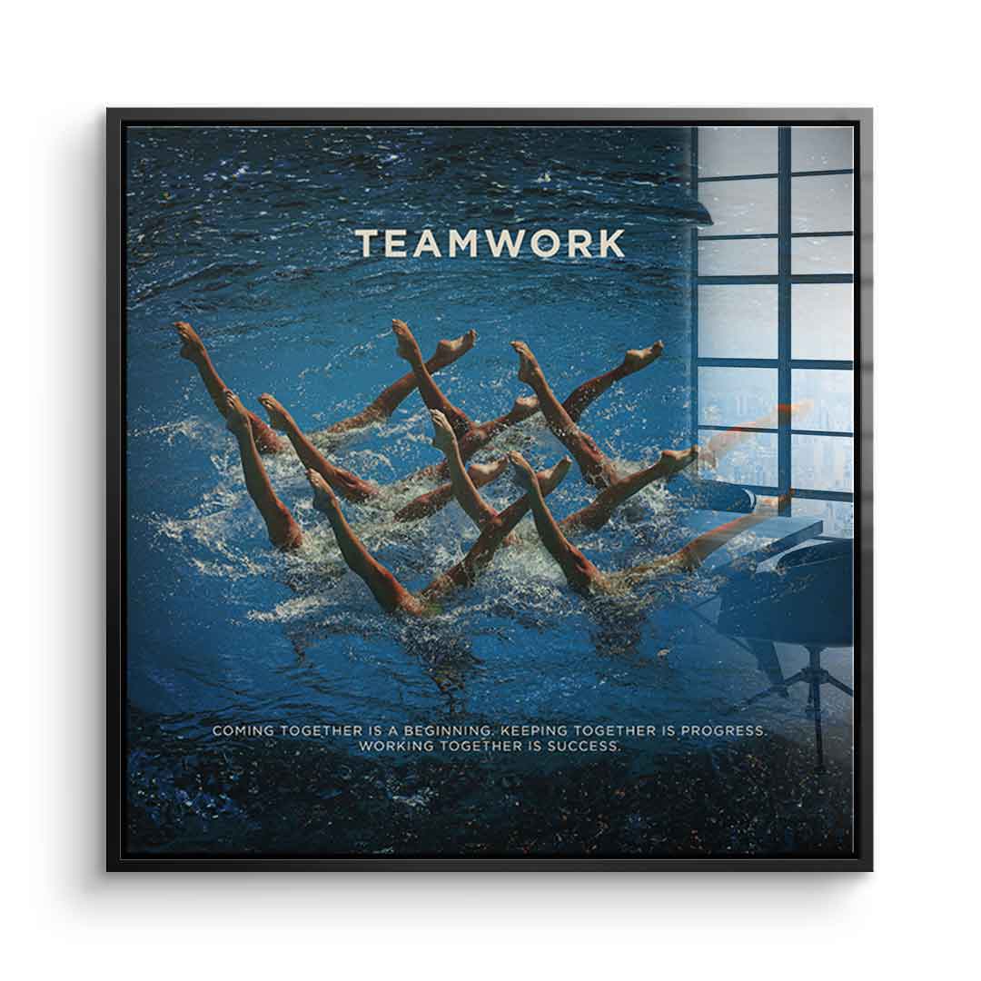Teamwork #Swimming - Square Edition - acrylic glass