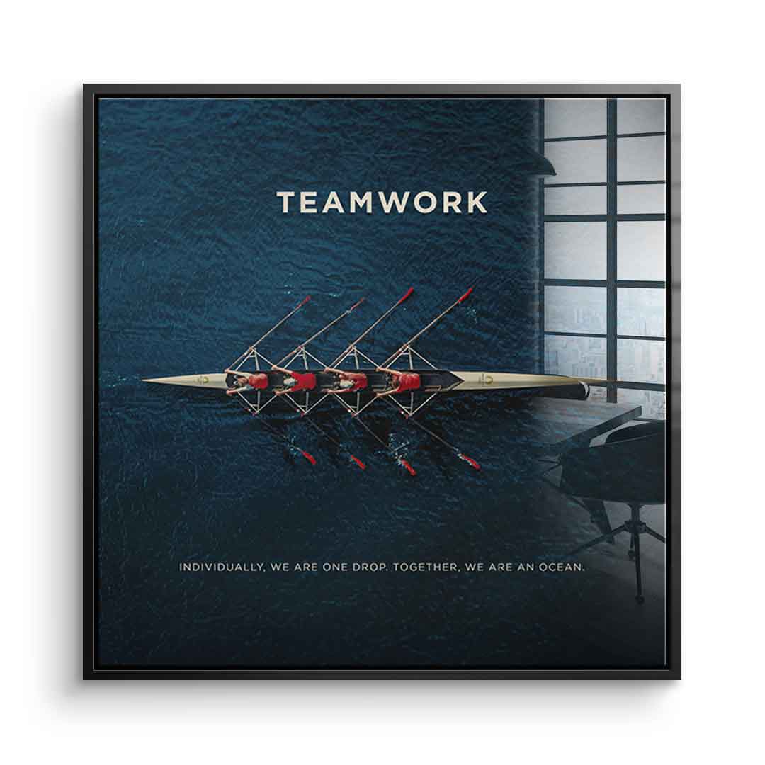 Teamwork #Rudern - square edition - acrylic glass