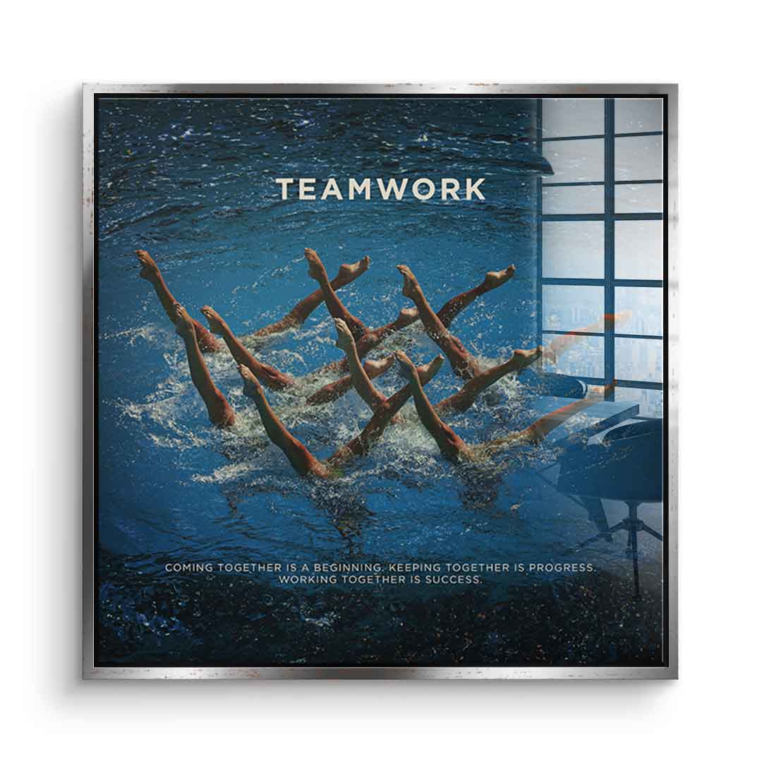 Teamwork #schwimmen - square edition - acrylic glass