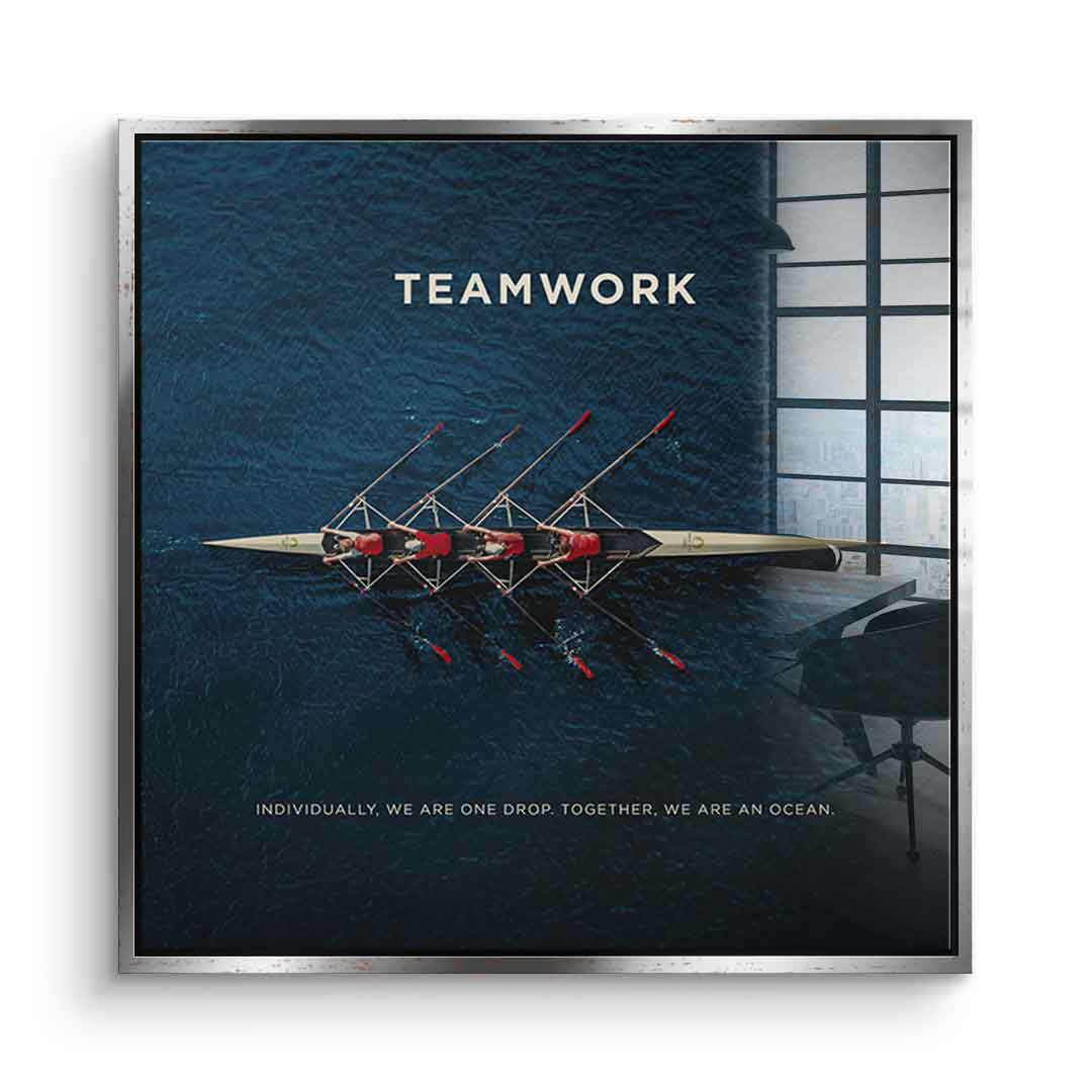 Teamwork #Rowing - Square Edition - Acrylic Glass