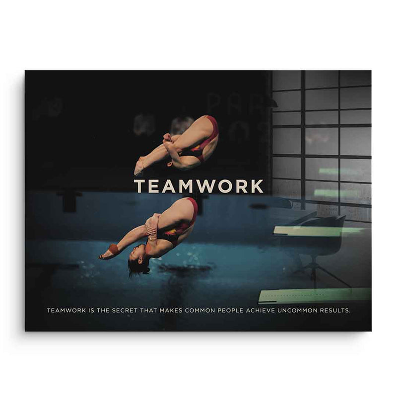 Teamwork #high diving - acrylic glass