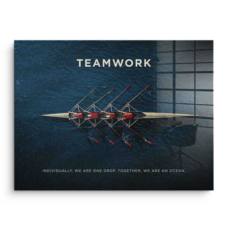 Teamwork #Rowing - acrylic glass