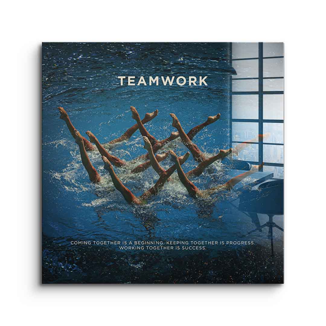 Teamwork #schwimmen - square edition - acrylic glass