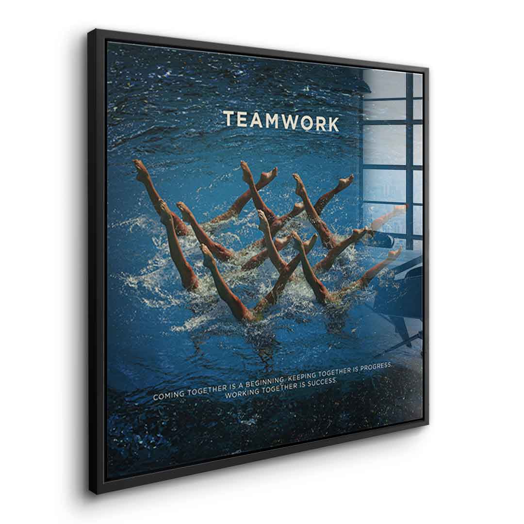 Teamwork #schwimmen - square edition - acrylic glass