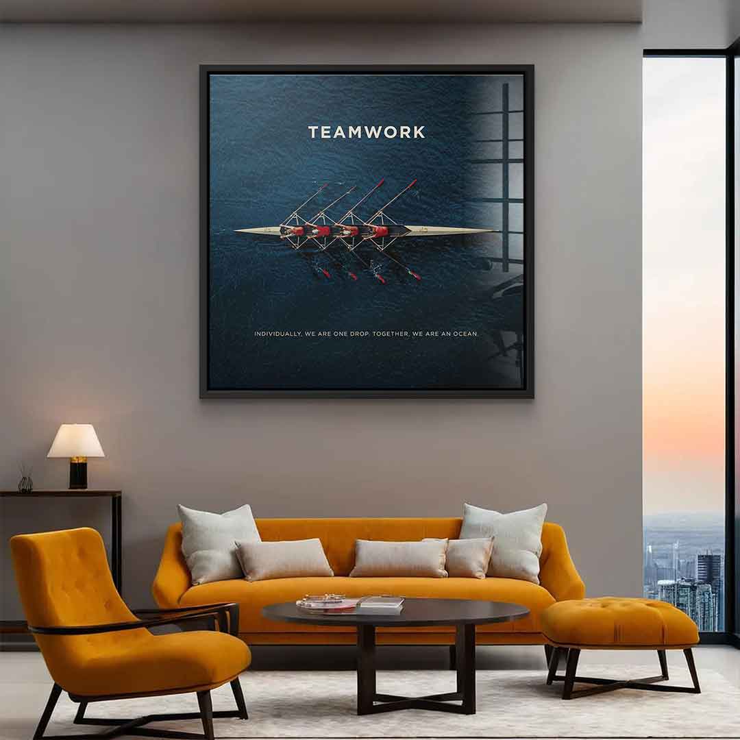 Teamwork #Rowing - Square Edition - Acrylic Glass