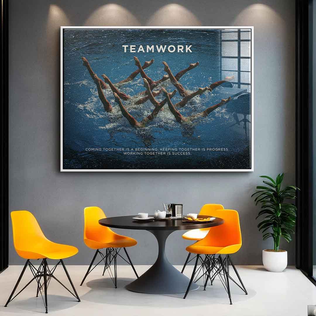 Teamwork #schwimmen - acrylic glass