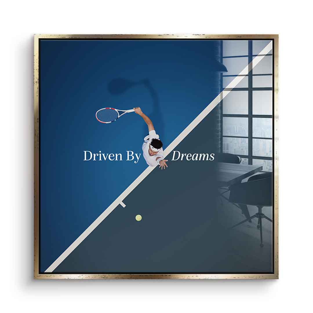 Driven by dreams #Tennis - Square Edition - Acrylic glass print