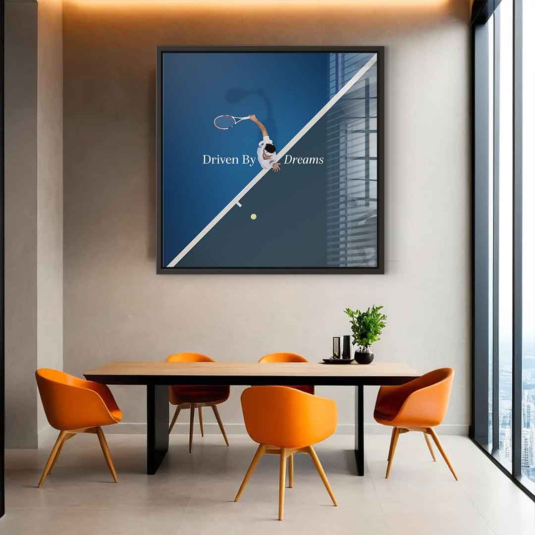 Driven by dreams #Tennis - Square Edition - Acrylic glass print