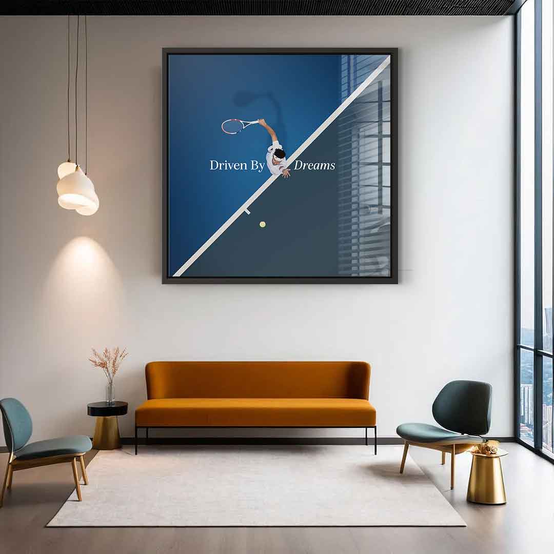 Driven by dreams #Tennis - Square Edition - Acrylic glass print