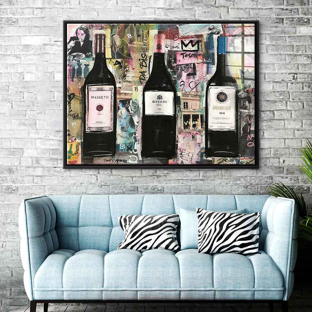 Vino Masetto, Biserno, Sassicaia - Acrylglas