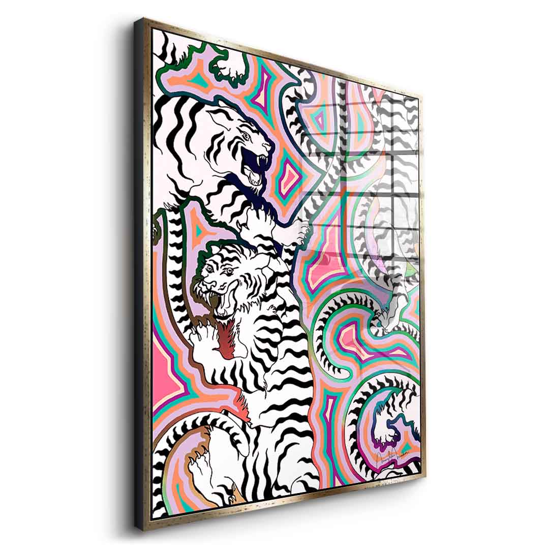 White Tiger Crawl - Acrylglas