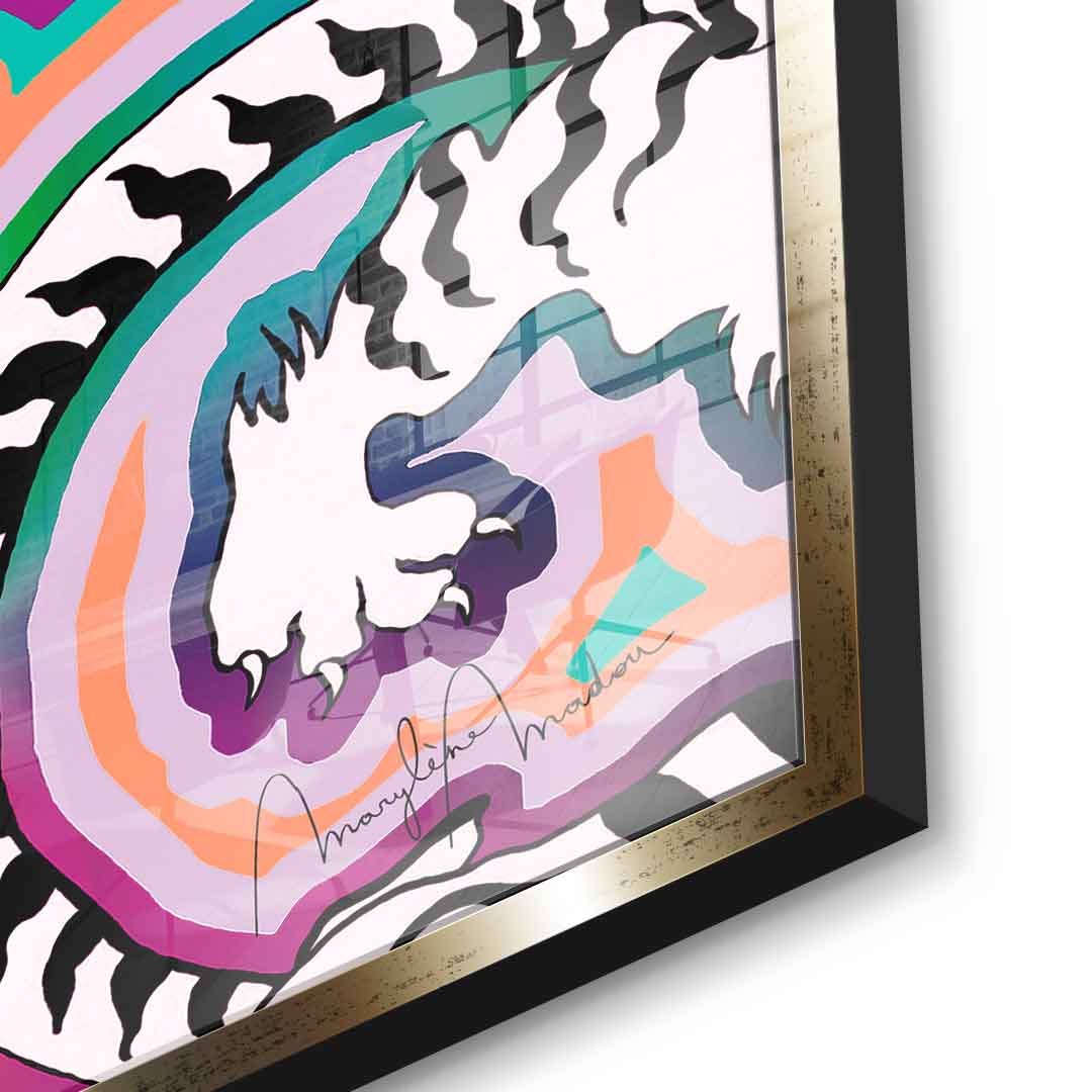 White Tiger Crawl - Acrylglas