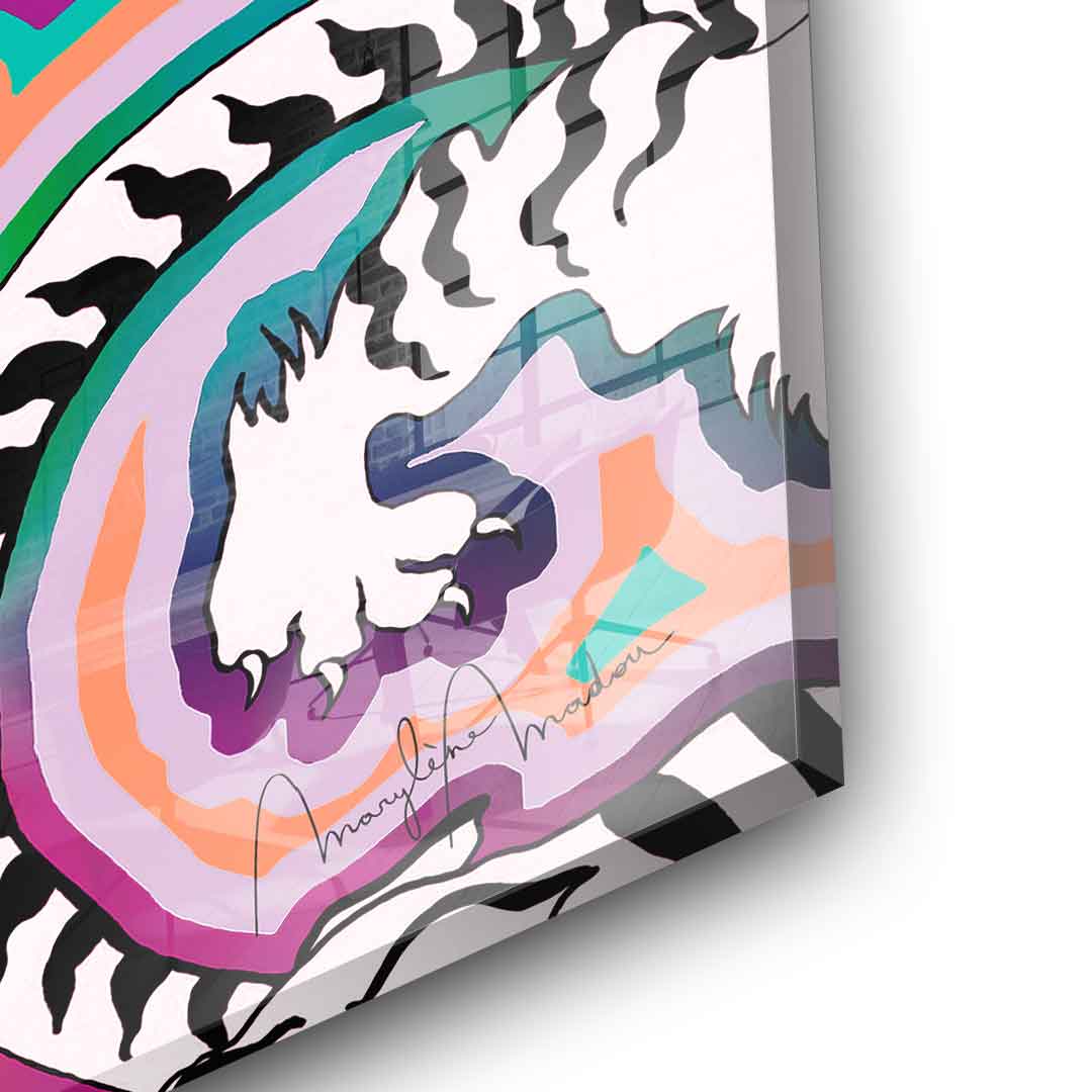 White Tiger Crawl - Acrylglas