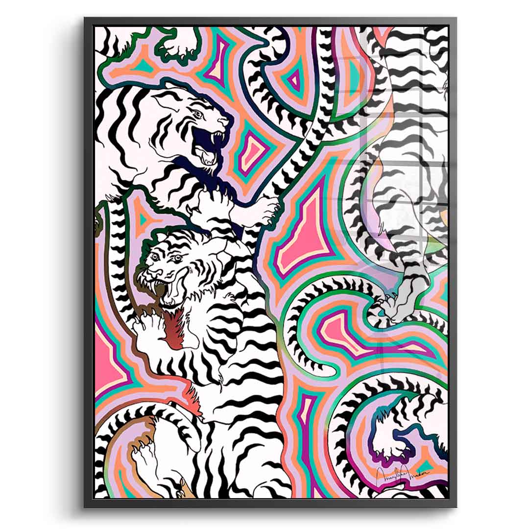 White Tiger Crawl - Acrylglas