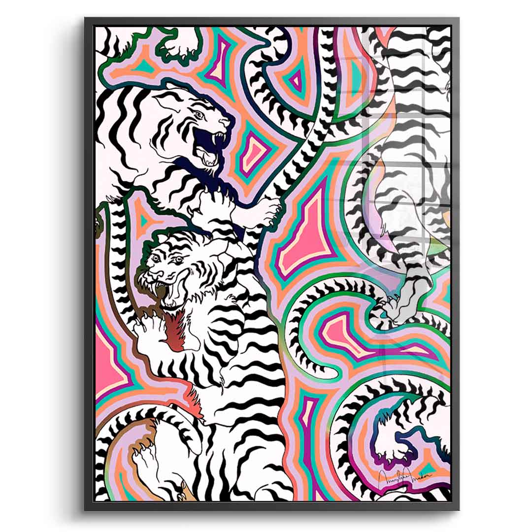 White Tiger Crawl - Acrylglas